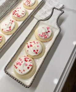 Inspire Me! Home Decor Short Silver And White Beaded Tray