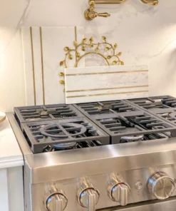 Inspire Me! Home Decor Large Marble Rectangle Tray With Gold Inlay