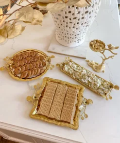 Inspire Me! Home Decor Square Gold Floral Tray With White Enamel Interior 13 Inspire Me! Home Decor Square Gold Floral Tray With White Enamel Interior