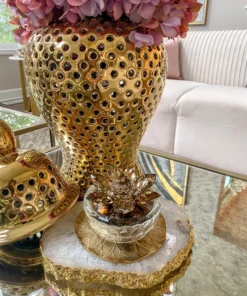 Inspire Me! Home Decor Amber Crystal Flower Box