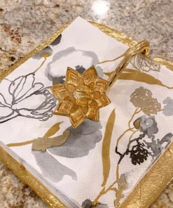 Inspire Me! Home Decor Gold Lotus Napkin Holder