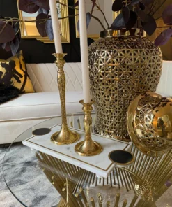 Inspire Me! Home Decor Marble Footed Tray W/ Black Circles