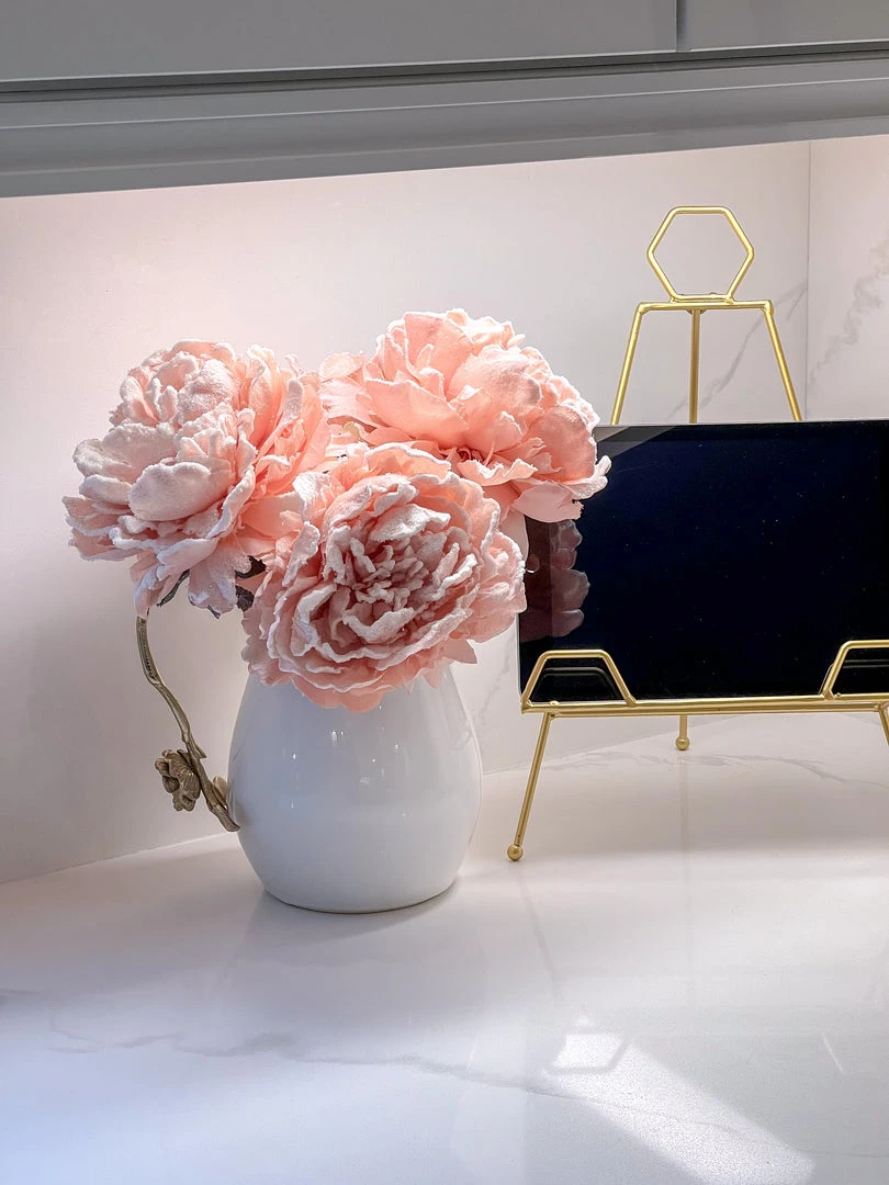 Inspire Me! Home Decor 28" Snow Sprinkled Peony Stem Pink 3 Inspire Me! Home Decor 28" Snow Sprinkled Peony Stem Pink