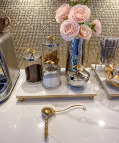 Inspire Me! Home Decor Silver And Gold Flower Top Canister (3 Sizes) 11 Inspire Me! Home Decor Silver And Gold Flower Top Canister (3 Sizes)