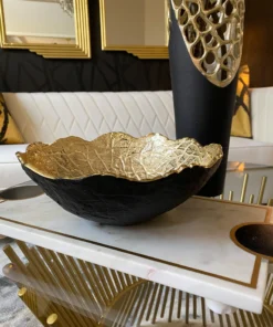 Inspire Me! Home Decor Gold And Matte Black Bowl W/ Textured Finish