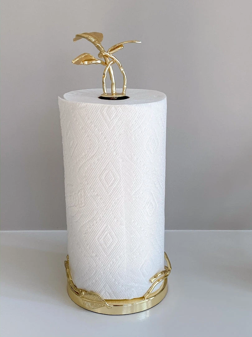 Inspire Me! Home Decor Gold Leaf Detailed Paper Towel Holder 8 Inspire Me! Home Decor Gold Leaf Detailed Paper Towel Holder