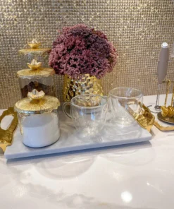 Inspire Me! Home Decor Marble Tray With Gold Lava Handles 22 Inspire Me! Home Decor Marble Tray With Gold Lava Handles