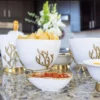 Inspire Me! Home Decor White Ceramic Bowl With Gold Textured Details (2 Sizes) " From Pops Of Color Home Collection"