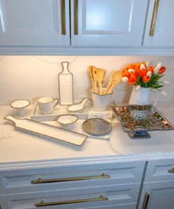 Inspire Me! Home Decor Long Silver And White Beaded Tray 10 Inspire Me! Home Decor Long Silver And White Beaded Tray