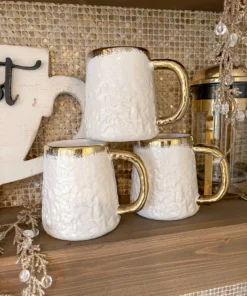 Inspire Me! Home Decor Oversized White And Gold Ombre Coffee Mug