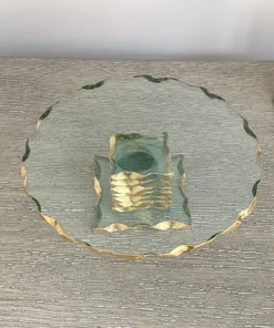 Inspire Me! Home Decor Stacked Glass Cake Stand With Textured Gold Rim (2 Sizes ) 27 Inspire Me! Home Decor Stacked Glass Cake Stand With Textured Gold Rim (2 Sizes )