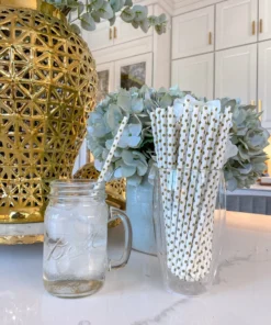 Inspire Me! Home Decor Gold Paper Straws ( 2 Patterns Available ) 9 Inspire Me! Home Decor Gold Paper Straws ( 2 Patterns Available )