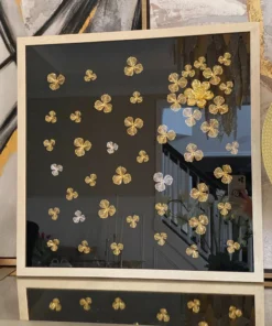 Inspire Me! Home Decor WALL ART & MIRRORS Black Wall Art With Gold And Silver Metal Flowers