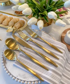 Inspire Me! Home Decor Matte Gold Flatware Set (4 Place Settings)