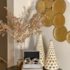 Inspire Me! Home Decor Ceramic Gold And White Pine Tree (2 Sizes)