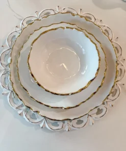 Inspire Me! Home Decor White And Gold Ombre Dinner Set