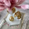 Inspire Me! Home Decor Pearlized Hexagon Trays With Gold Handles (2 Sizes)