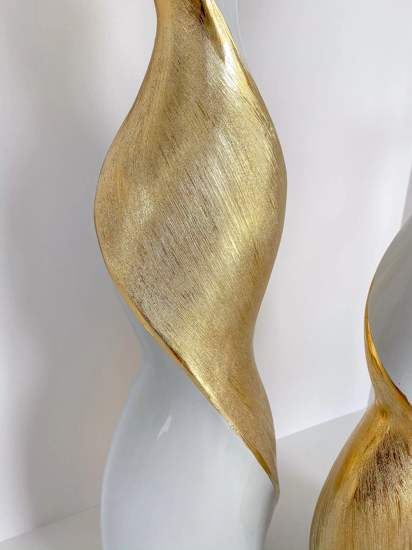 Inspire Me! Home Decor Gold And White Twisted Vase (2 Sizes) 11 Inspire Me! Home Decor Gold And White Twisted Vase (2 Sizes)