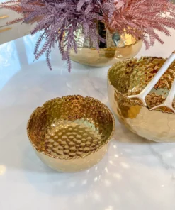 Inspire Me! Home Decor Hammered Porcelain Gold Bowl (2 Sizes) 15 Inspire Me! Home Decor Hammered Porcelain Gold Bowl (2 Sizes)