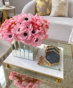 Inspire Me! Home Decor White Marble Tray W/ Gold Textured Edge (2 Size) 14 Inspire Me! Home Decor White Marble Tray W/ Gold Textured Edge (2 Size)