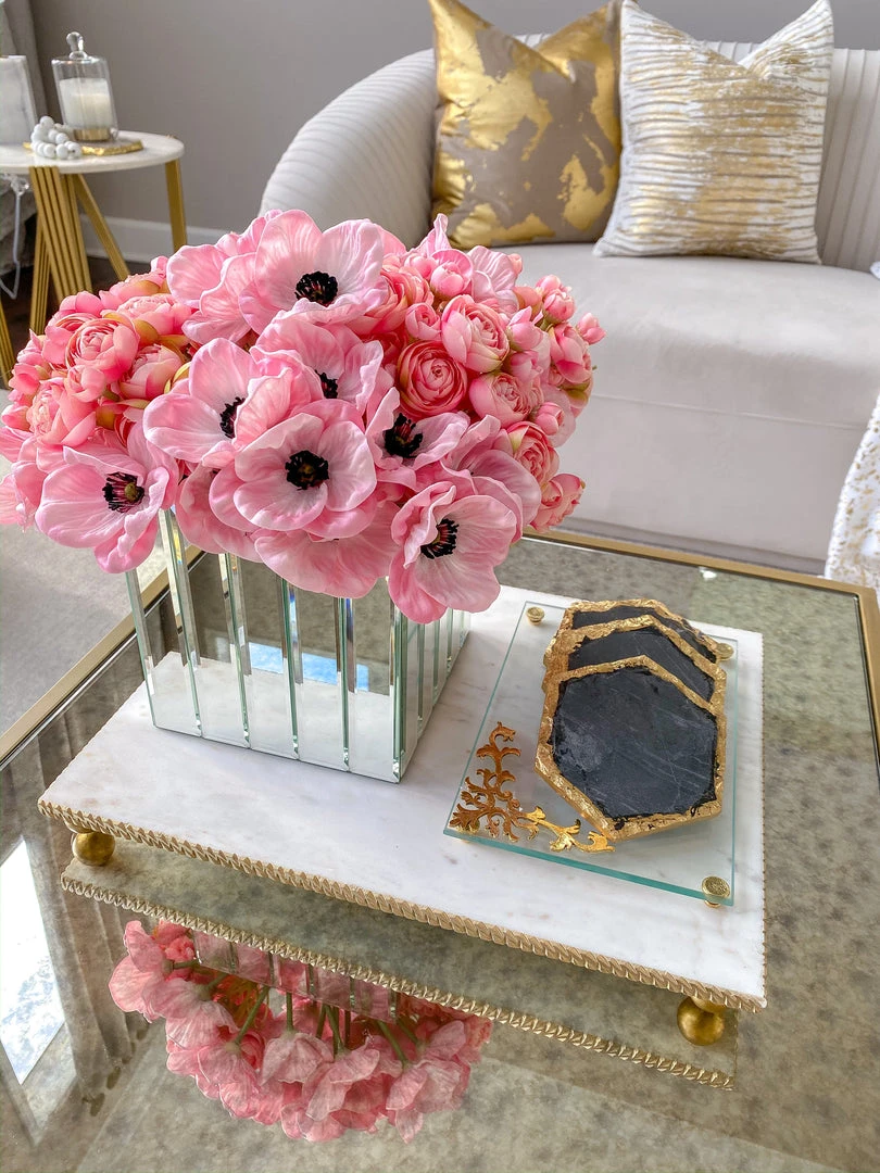 Inspire Me! Home Decor White Marble Tray W/ Gold Textured Edge (2 Size) 5 Inspire Me! Home Decor White Marble Tray W/ Gold Textured Edge (2 Size)