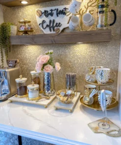 Inspire Me! Home Decor White Marble Tray W/ Gold Textured Edge (2 Size) 18 Inspire Me! Home Decor White Marble Tray W/ Gold Textured Edge (2 Size)