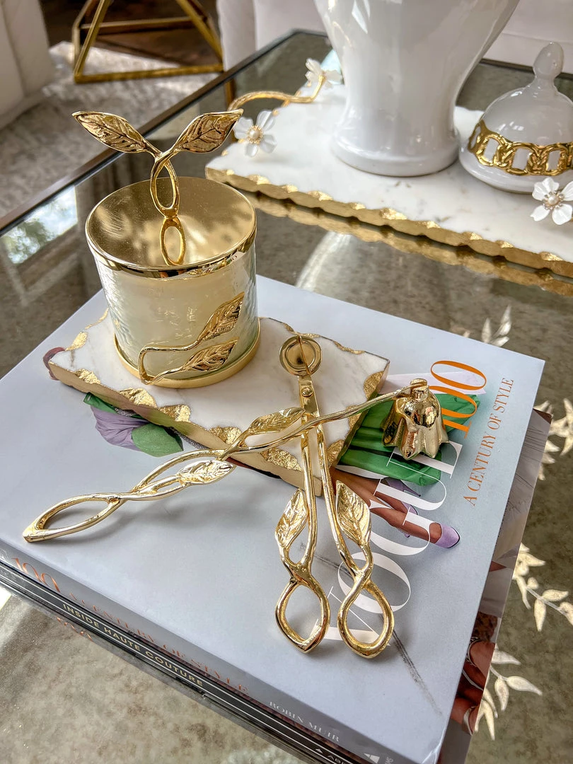 Inspire Me! Home Decor Gold Leaf Candle Bundle 3 Inspire Me! Home Decor Gold Leaf Candle Bundle