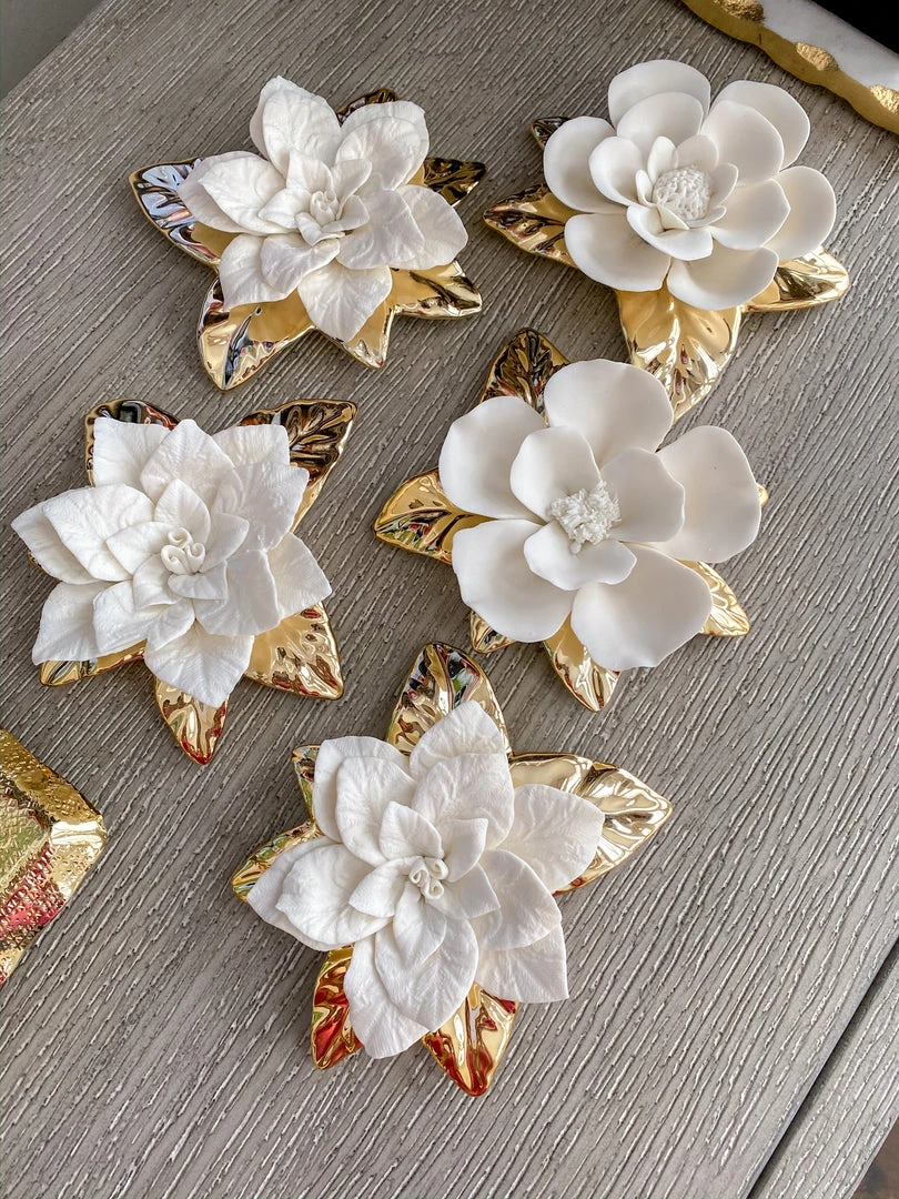 Inspire Me! Home Decor White And Gold Flower Decor 9 Inspire Me! Home Decor White And Gold Flower Decor