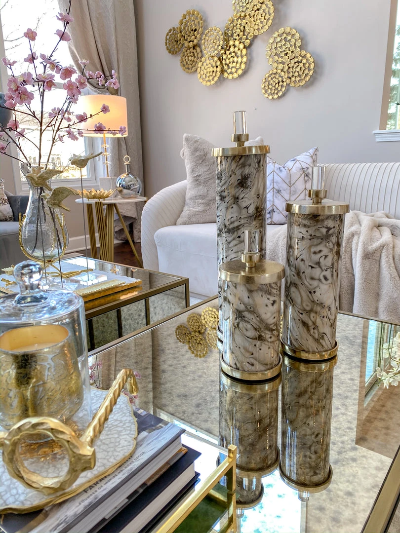 Inspire Me! Home Decor Marbled Pattern Decorative Jars (3 Sizes Available) 4 Inspire Me! Home Decor Marbled Pattern Decorative Jars (3 Sizes Available)