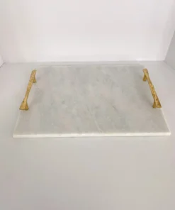 Inspire Me! Home Decor Gold Handle Marble Tray
