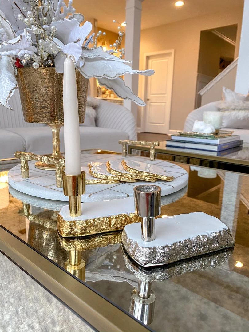 Inspire Me! Home Decor White Enameled Metal Candle Holder (2 Colors) 3 Inspire Me! Home Decor White Enameled Metal Candle Holder (2 Colors)