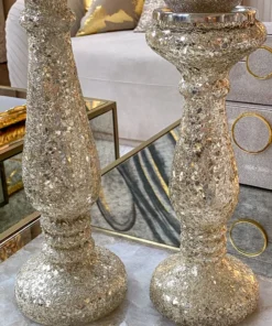 Inspire Me! Home Decor Jeweled Glass Candle Holders (2 Sizes)