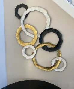 Inspire Me! Home Decor WALL ART & MIRRORS Gold, Black And White Circle Wall Decor