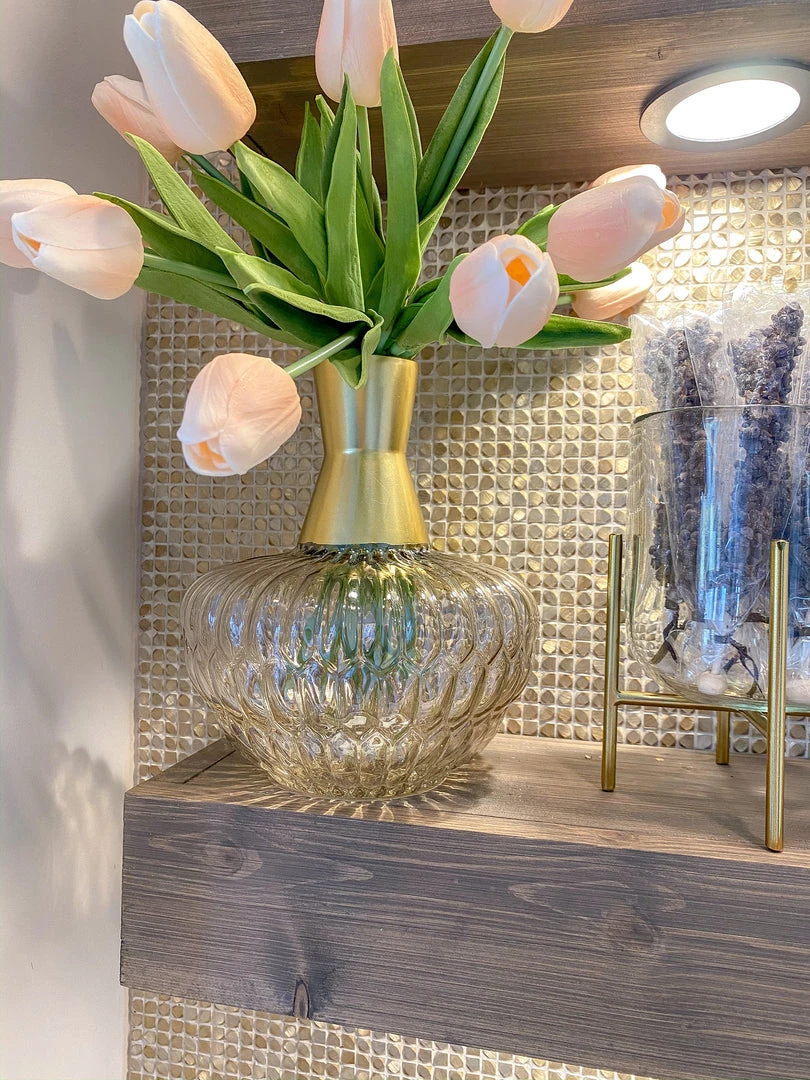 Inspire Me! Home Decor Amber Glass Vase With Gold Neck (2 Sizes) 10 Inspire Me! Home Decor Amber Glass Vase With Gold Neck (2 Sizes)