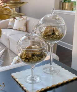 Inspire Me! Home Decor Glossy Gold Ceramic Decorative Stones (Set Of 5)