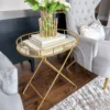 Inspire Me! Home Decor Gold Oval Accent Table With Mirror Top