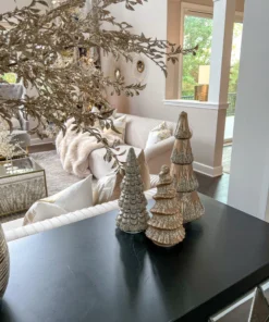 Inspire Me! Home Decor Tall Mercury Glass Tree With Glitter Gold