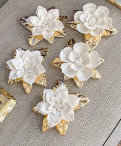 Inspire Me! Home Decor White And Gold Flower Decor 16 Inspire Me! Home Decor White And Gold Flower Decor