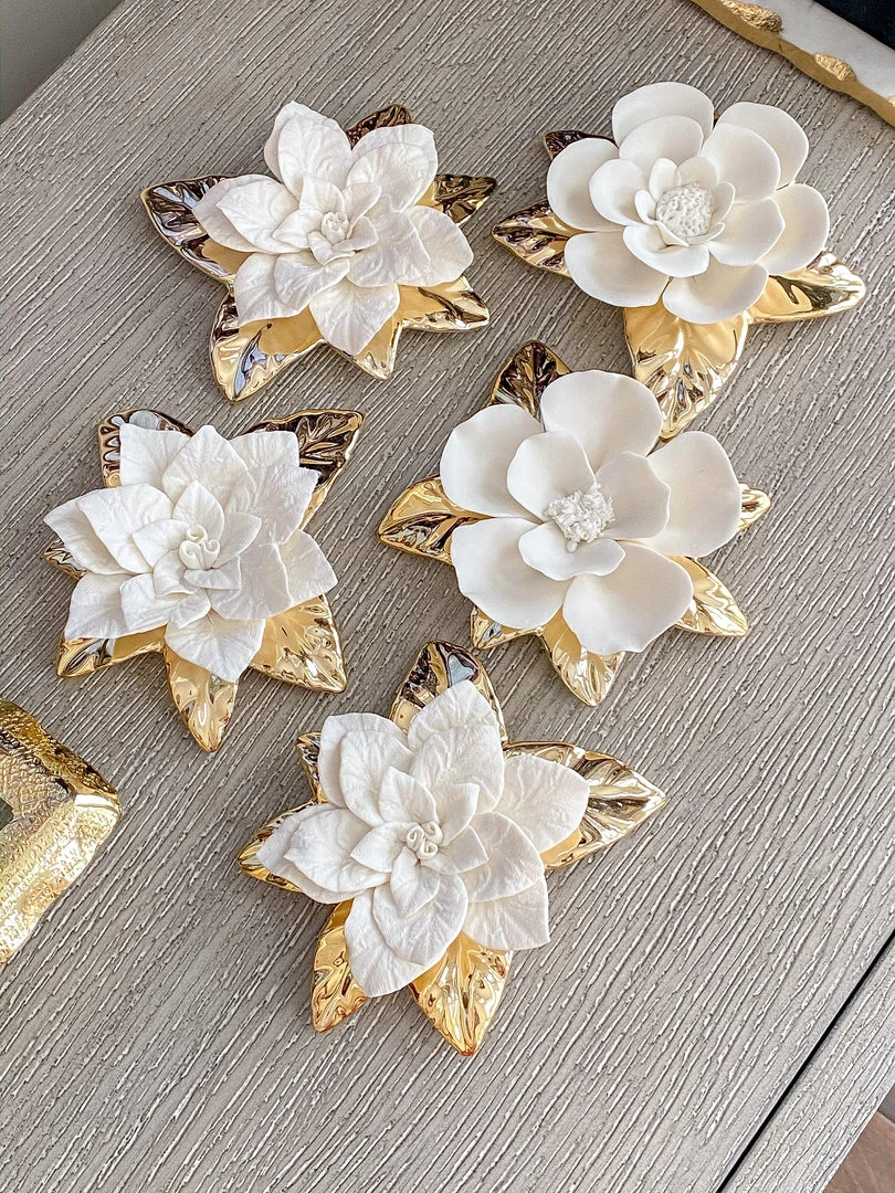 Inspire Me! Home Decor White And Gold Flower Decor 8 Inspire Me! Home Decor White And Gold Flower Decor
