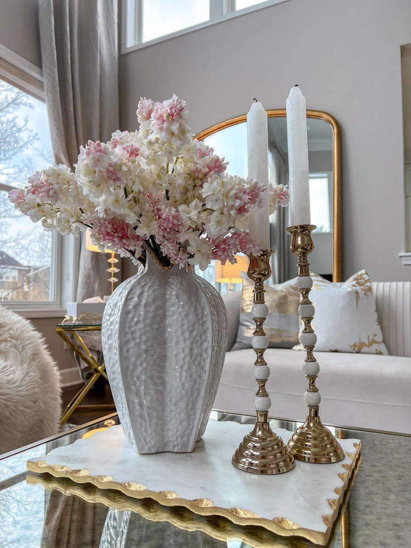 Inspire Me! Home Decor White And Gold Candleholders (2 Sizes) 9 Inspire Me! Home Decor White And Gold Candleholders (2 Sizes)