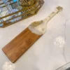 Inspire Me! Home Decor Gold Leaf And White Resin Wood Paddle Serving Board 1 Inspire Me! Home Decor Gold Leaf And White Resin Wood Paddle Serving Board