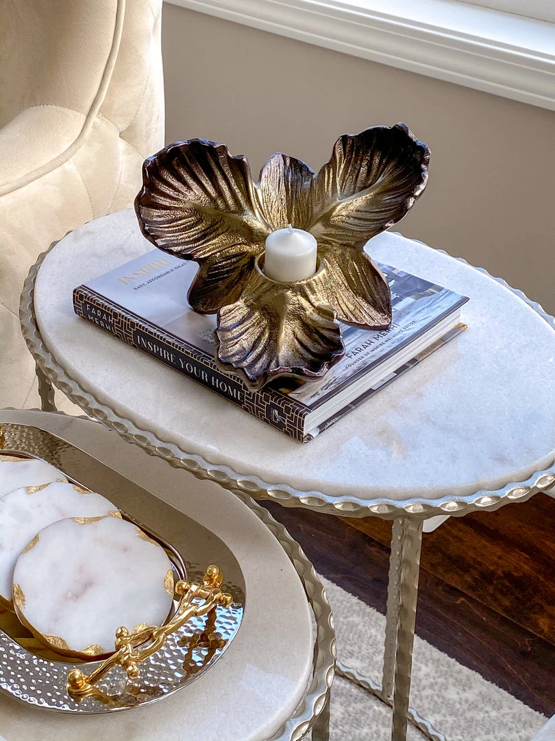 Inspire Me! Home Decor Large Blooming Flower Candle Holder 3 Inspire Me! Home Decor Large Blooming Flower Candle Holder