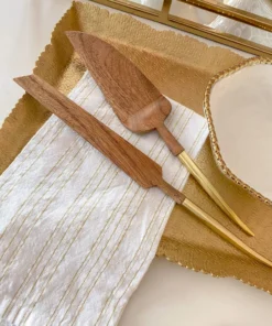 Inspire Me! Home Decor Wood Servers W/ Gold Metal Handle