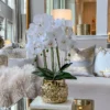 Inspire Me! Home Decor Tall White Potted Faux Orchid