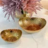 Inspire Me! Home Decor Gold Oval Hammered Porcelain Bowl 2 Inspire Me! Home Decor Gold Oval Hammered Porcelain Bowl