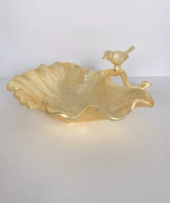Inspire Me! Home Decor Large Gold Leaf Bowl W/ Bird