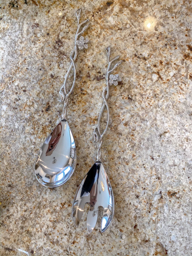 Inspire Me! Home Decor KITCHEN Crystal Detailed Leaf Server Set 3 Inspire Me! Home Decor KITCHEN Crystal Detailed Leaf Server Set