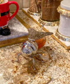 Inspire Me! Home Decor Glass And Metal Honey Jar W/ Spoon KITCHEN