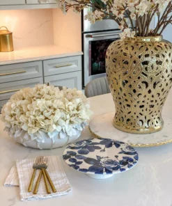 Inspire Me! Home Decor White Floral Ceramic Bowl