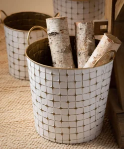 Inspire Me! Home Decor Indoor/Outdoor Gold And White Etched Planters (3 Sizes) 9 Inspire Me! Home Decor Indoor/Outdoor Gold And White Etched Planters (3 Sizes)